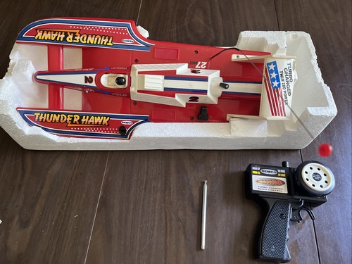 VTG 1987 Remco Radio Control Thunder Hawk 1601 Racing With Controller Open Box - Picture 2 of 11