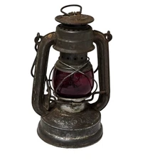 Feuerhand Atom 75 Storm Lantern Germany Schott Jena Ruby Red Jenaer Glas Antique
