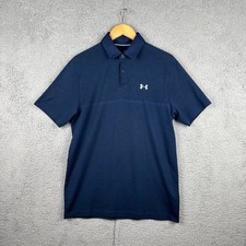 Under Armour HeatGear Performance Polo Shirt Mens Medium Blue Golf Athletic