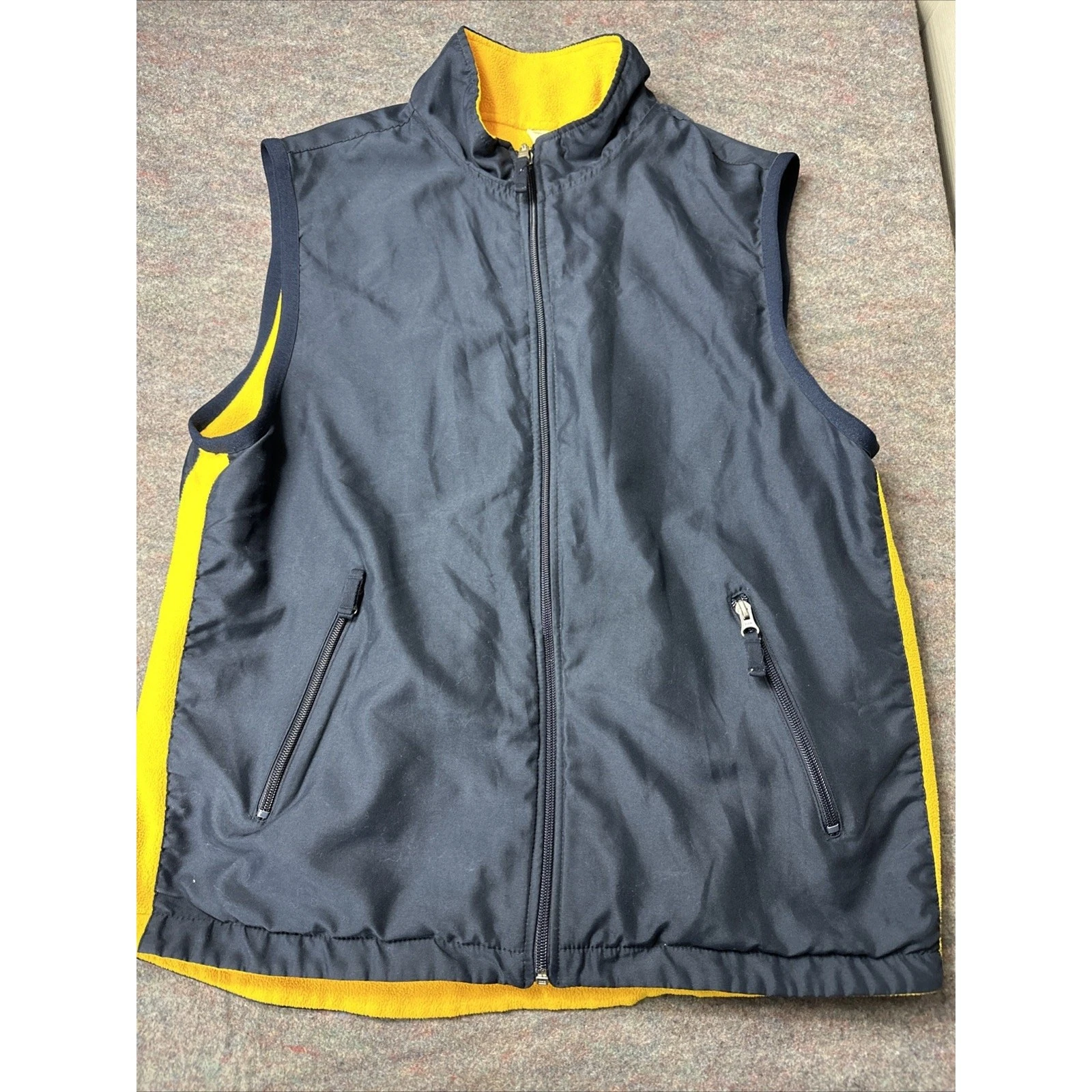 Vintage 90s GAP Mens Fleece Lined Reversible Vest Size M Blue Full Zip Y2K Gorp