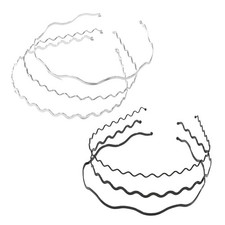6 Pcs Silver Headbands Metal Wavy Non-slip Black Silver Hair Accessories