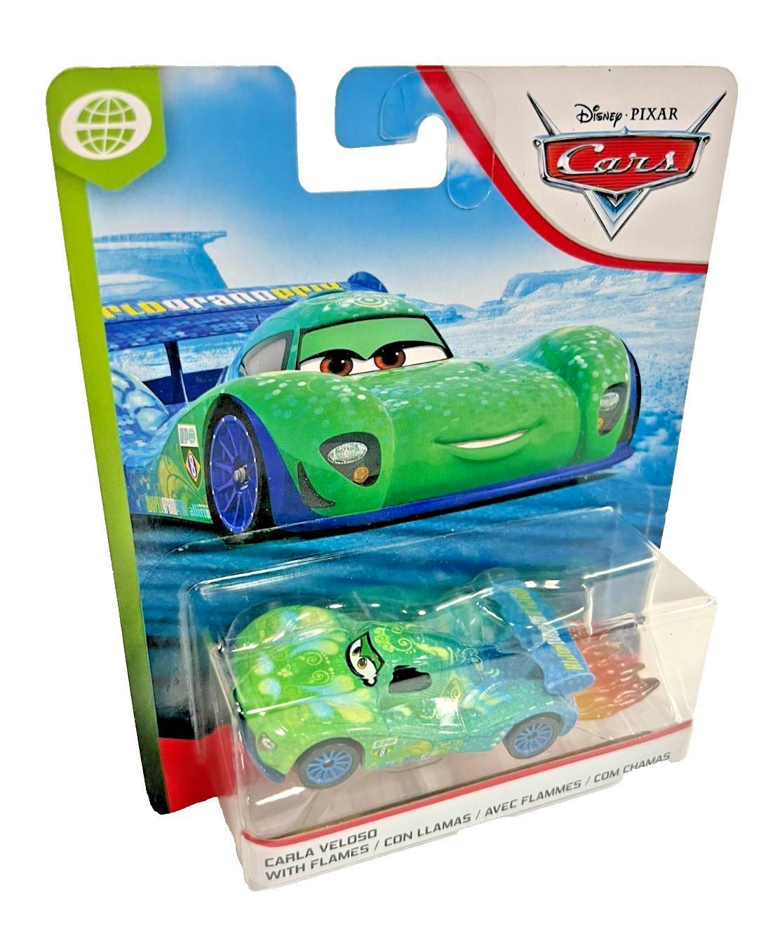 Disney Pixar Cars 2019 Carla Veloso With Flames 1:55 Scale - Sealed in Box  RARE