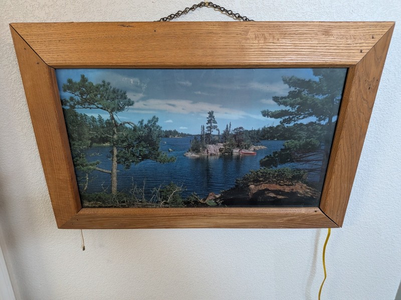 Vintage Rare Hamms Beer Sign Glass Wood Frame Sign