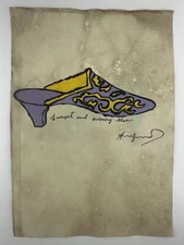 Andy Warhol COA Art Painting Original Drawing Vintage Paper Signed