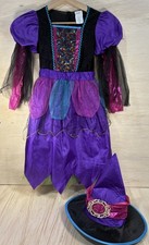 Halloween Witch Dress W/Hat Costume Size 10-12 Large Girls