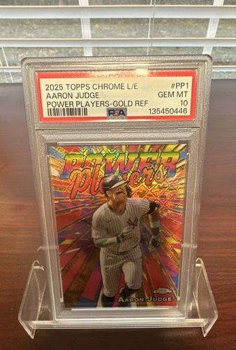 2025 Topps Chrome Logofractor  - Power Players Aaron Judge #PP-1 Gold /50 PSA 10