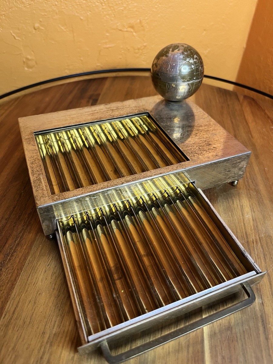 musical cigarette box Vintage World Globe Multitier Musical Cigarette Dispenser Box