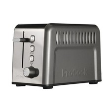 ProCook 2 Slice Toaster 900W Variable Browning Level Gun Metal 8495
