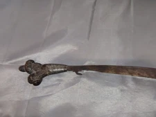 Antique West African ceremonial knife Snake head handle VTG Collector Display