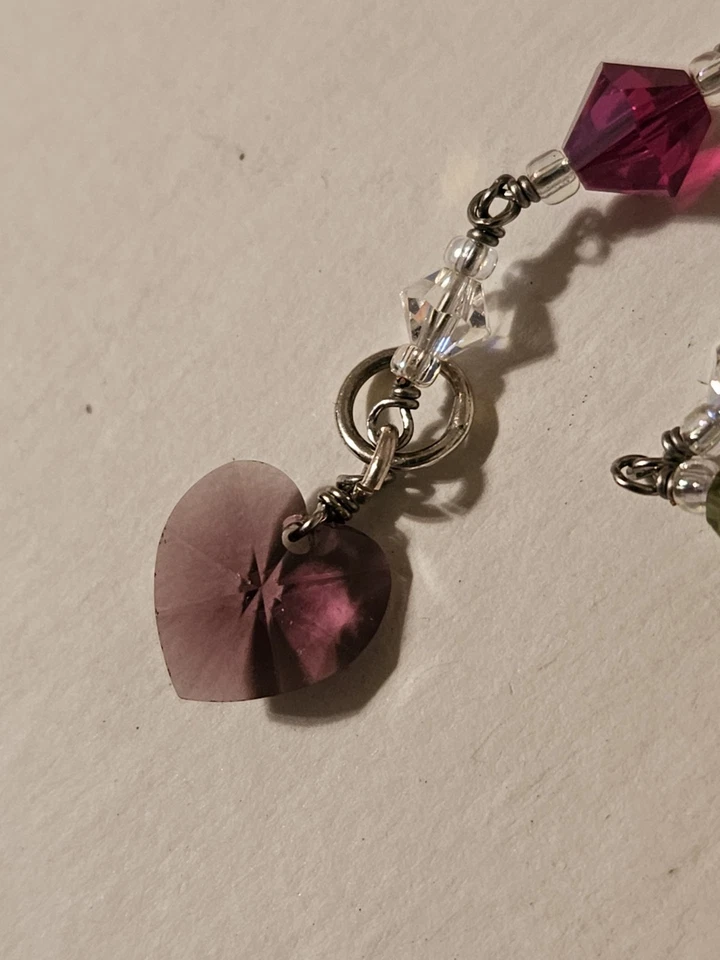 Pulsera de Cristal Swarovski Hecha a Mano con Dije de Corazón - Colores Arco Iris Foto 4 de 4