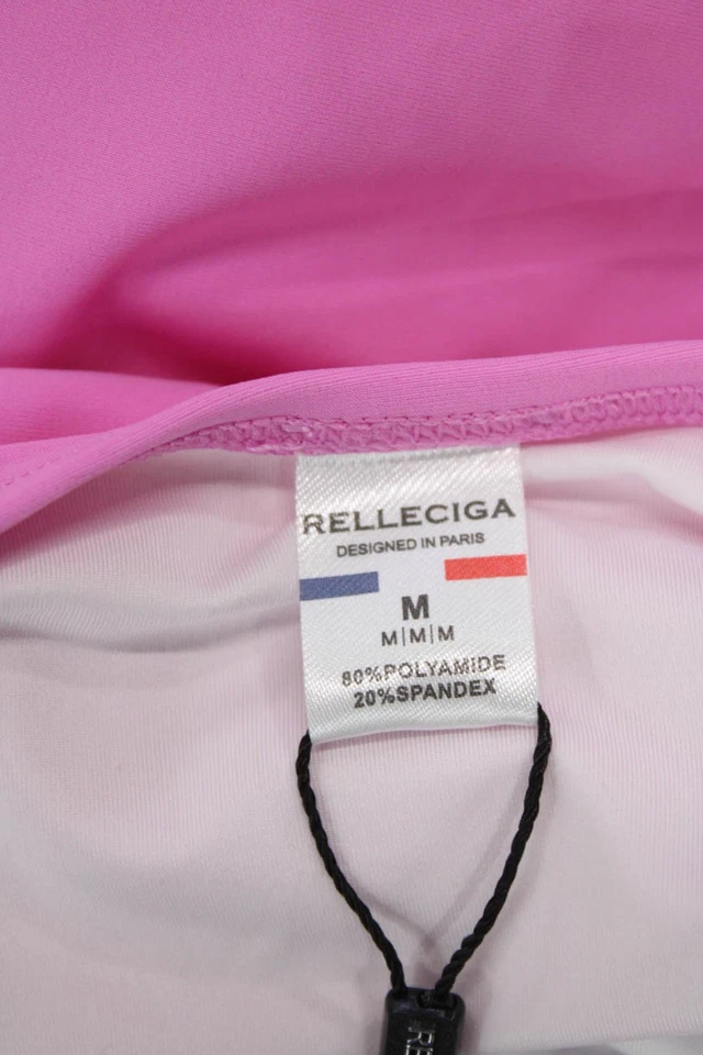 Traje de baño Relleciga para mujer elástico cuello cuadrado corte alto de una pieza rosa talla M Foto 4 de 4