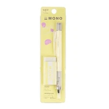 Tombow Limited Edition MONO Graph Pencil 0.5mm & Eraser Cream YLW School Office