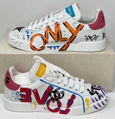【関税＆送料込み】Dolce & Gabbana Portofino Sneakers In Na Calfskin Portofino sneakers in Multicolor for Men