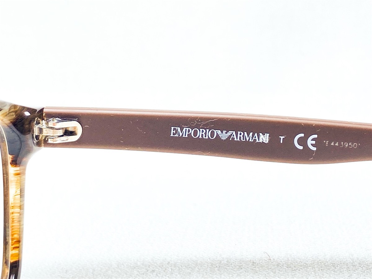 Emporio Armani Ea3060 5386 Striped Brown Authentic Eyeglasses 52-16-140 Emporio Armani Brown Plastic Eyeglass Frames | eBay main image 3