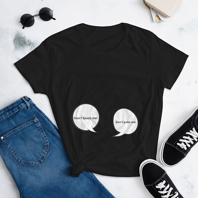 Womens Don't Touch Me Funny Twin Pregnancy Reveal Announcement t-shirt