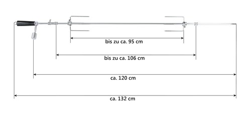Grillspieß Set Drehspieß mit Motor Edelstahl Rotisserie 120 cm BBQ-Toro - Bild 2 von 8