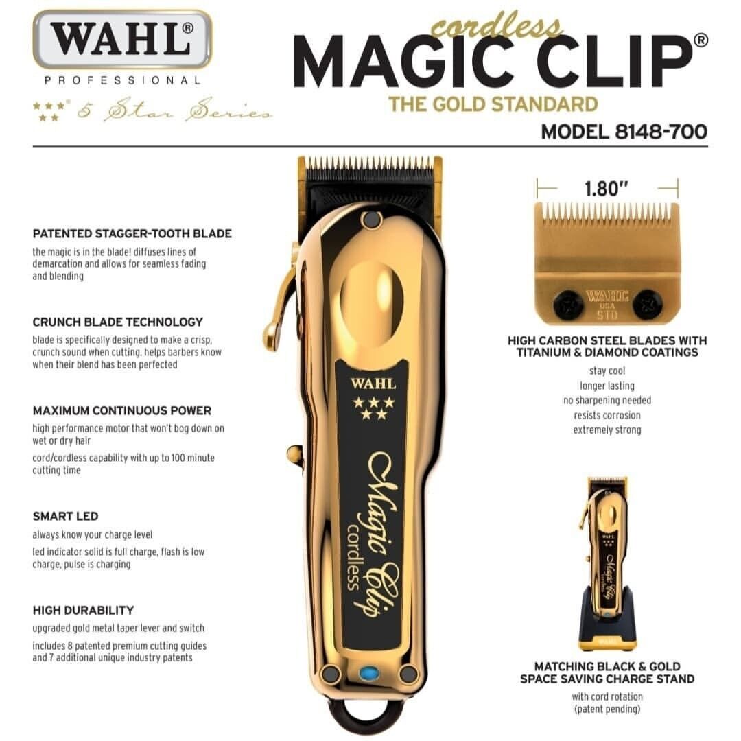 Maquina Magic Clip Cordless Gold Wahl Profesional - Joan