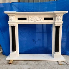 Hand Carved marble Fireplace Mantel