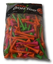Pride Golf Tee, 2-1/8-Inch Deluxe Tee, 125 Count, Citrus Mixed Colors - NIB