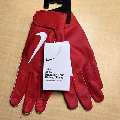 NWT Nike Alpha Huarache Edge Baseball Batting Gloves Unisex Sz Small Red