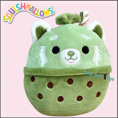 Squishmallow Eitan Boba roter Panda grün Plüschtier Jazwares 5 Zoll kleines weiches Plüschtier