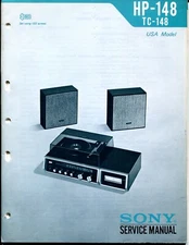 Sony Model HP-148/ TC-148 Stereo Music System Service Manual