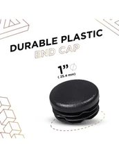 50 - 1" Round Plastic Plug End Cap, 1 Inch Pipe Post Pole Tube Cover Chair Glide