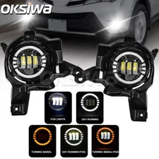 LED Fog Lights+DRL For 2013 2014 2015 Toyota RAV4 Turn Signal Front Bumper Lamps