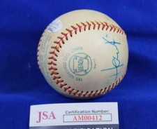 Don Larsen Ken Harrelson JSA Autograph Reach Cronin American Lea Signed Baseball