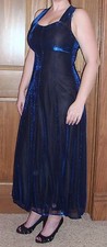 Sz 5-6 Blue Shimmer Formal Prom Party Wedding Special Occasion Dress