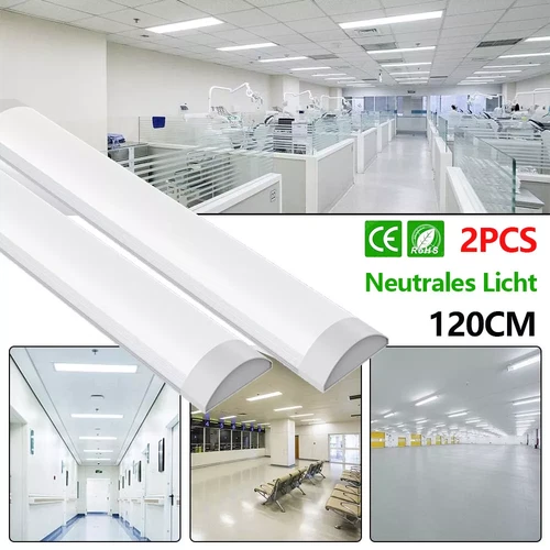 2TIg 40W 120cm LED Röhren 4000K Feuchtraumleuchte Werkstatt Deckenleuchte Lamp - Bild 3 von 15