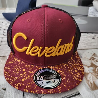 Cleveland  Rot/gelb Schwarz- SnapBack-Kappe mit gepunktetem Muster