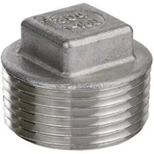 Smith-Cooper 2 in. MIP x 2 in. Dia. MPT Stainless Steel Square Head Plug