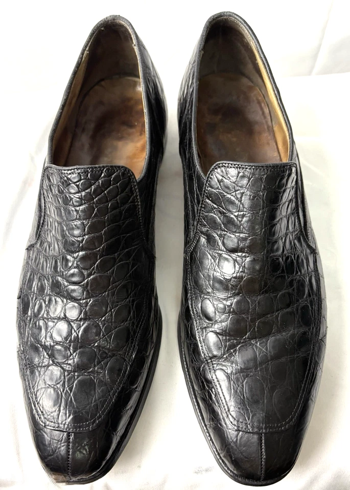 CHURCH’S MENS BLACK FULL GENUINE ALLIGATOR SKIN LOAFER SHOES SIZE 10 U.K /11 U.S - Image 3 of 4