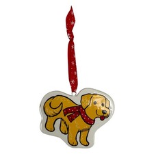 Christmas Ornament Dog Golden Retriever Labrador Lab Puppy Holiday Scarf Ceramic