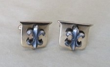 Mens Vintage FLEUR de LIS CUFFLINKS New Orleans Saints Costume Jewelry D96