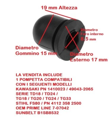 ARAMOX POMPETTA BENZINA CARBURATORE DECESPUGLIATORE KAWASAKI TD18 TD24 TG18 TG20 TG24 3