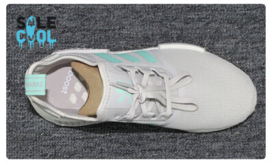 ADIDAS NMD _R1 GREY CLEAR MINT GREEN KIDS GS KNIT RUNNER D96689