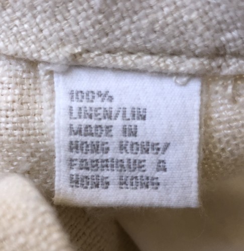 Vintage 90s DKNY 100% Linen Wide Leg Pants size 10 Ivory Made in Hong Kong - Picture 4 of 5