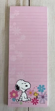 Snoopy Peanuts + Woodstock Flowers Note List Paper Pad Stocking Stuffer New Gift