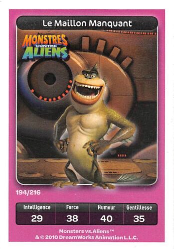 Card Carrefour Dreamworks - Monsters Against Aliens -the Link Missing N°194 - Picture 1 of 1