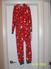 Christmas Hooded One Piece Sleepwear Size 6-6X Snowman X-Mas Trees Reindeer Etc.