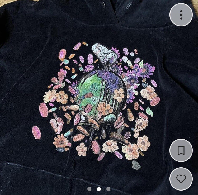 Juice WRLD スカジャン Mサイズ グラフィック 999 Club WRLD Juice World Black Sweatshirt (Men Size S Small