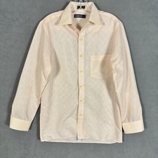 Vintage 70's Damon Pink Dress Shirt Mens Small Reflective Club Disco Long Sleeve