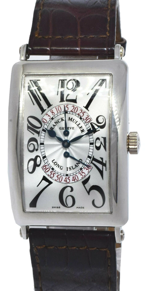 Reloj automático para hombre Franck Muller Long Island oro blanco 18k + caja 1100 DS R