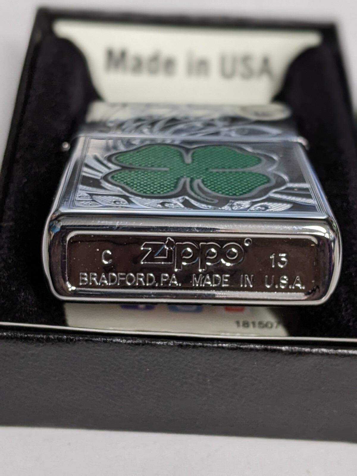 ZIPPO 2013 LUCKY 4 LEAF CLOVER POLISHED CHROME LIGHTER SEALED IN BOX R1029