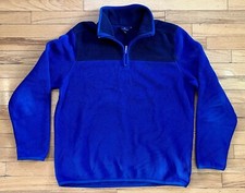 Brooks Brothers Mens Colorblock Polar Fleece Pullover 1/4 Zip Navy Blue Comfy