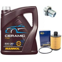 MotoröL Set 5W-30 5 Liter + ÖLfilter + Schraube FüR Alfa Romeo Fiat Lancia 1.6