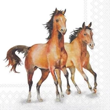 Decoupage Art Craft Cocktail Napkin 5" x 5" Wild Horses, Animals, Craft Supplies