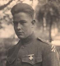 WWI Army Soldier 3rd Infantry Division Patch Real Photo Postcard 